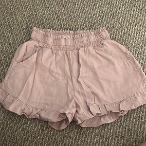 Pink linen shorts